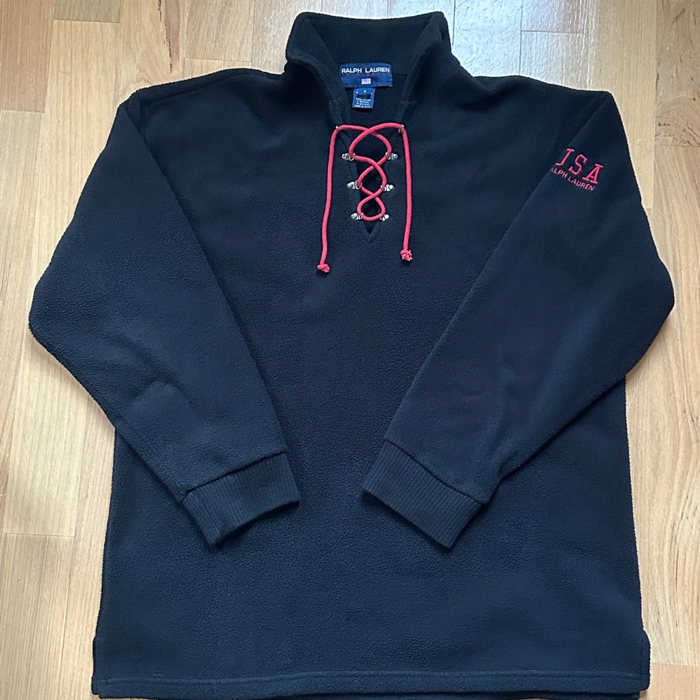 Ralph Lauren Polo Sport Black Pullover with Red Accents